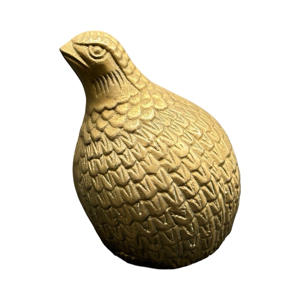 Vintage Gold Cast Metal Quail Partridge Bird Figurine Statue Paperweight 4.5" - Picture 3 of 14